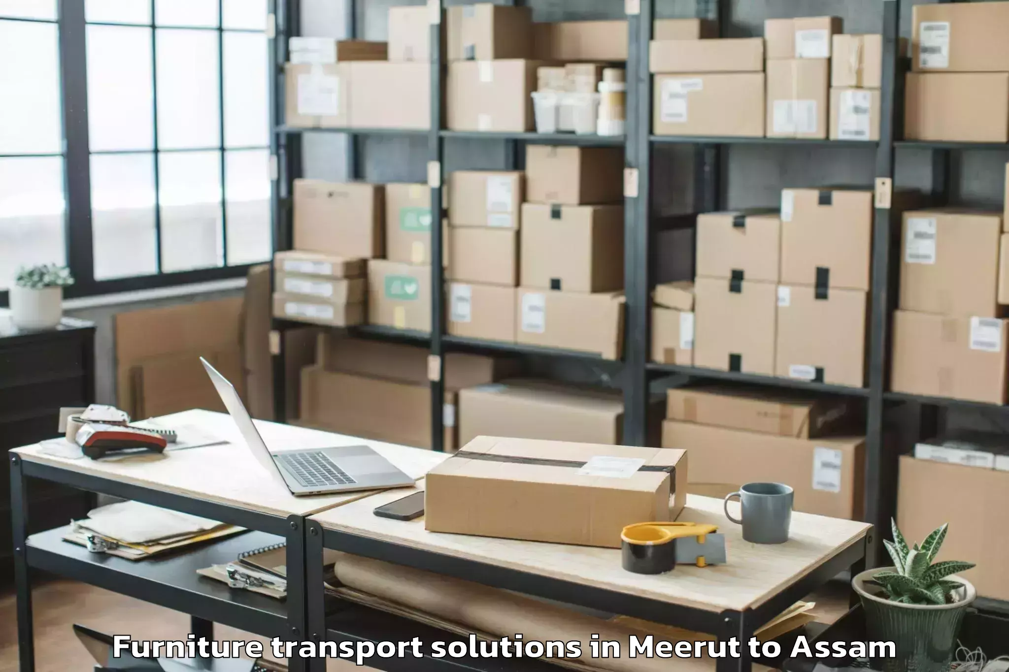 Trusted Meerut to Bokolia Furniture Transport Solutions